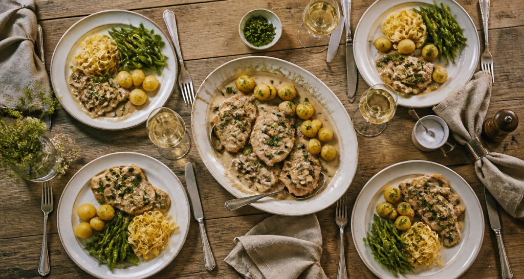 accompagnement escalopes de veau avec légumes et pommes de terre