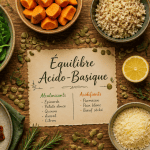 aliment acide ou basique sur table pour équilibre acido-basique
