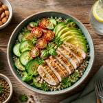 aliment pour perdre le ventre bol quinoa poulet avocat
