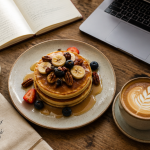 Brunch Passager Cafe pancakes flat white