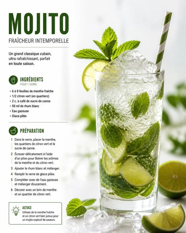 Recette mojito alcool principal rhum blanc