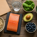 aliment riche en nutriment sur table en bois