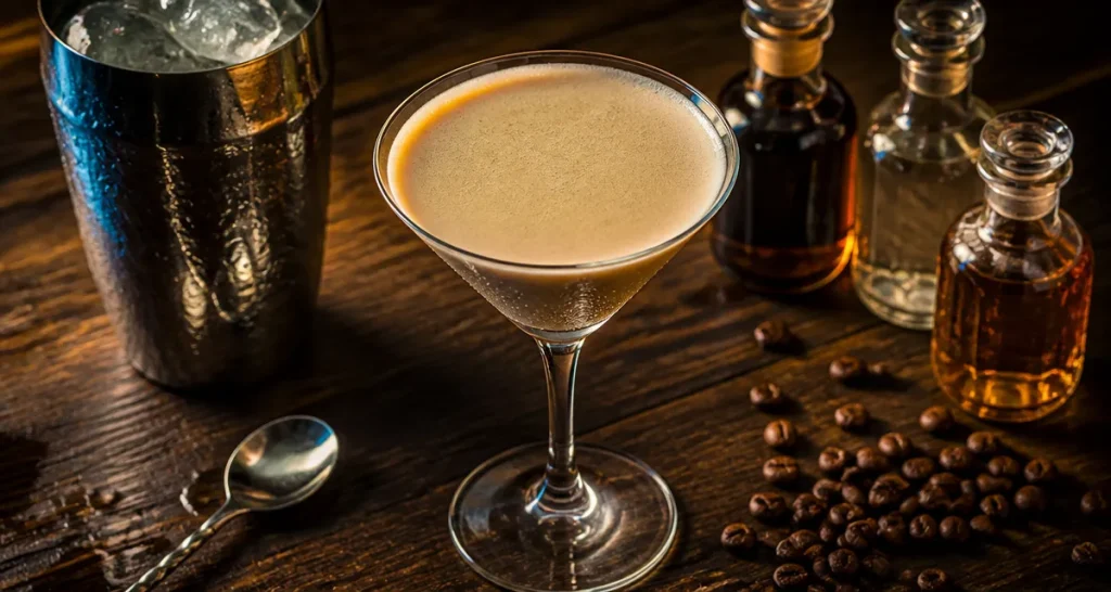 Cocktail orgasme crémeux en verre martini, recette classique et variante Screaming