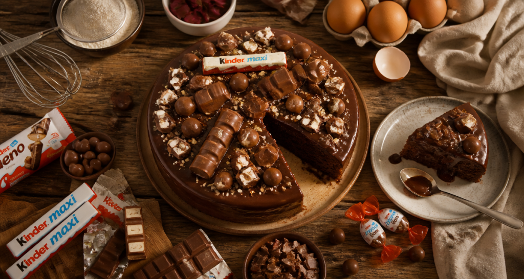gateau kinder chocolat cœur fondant