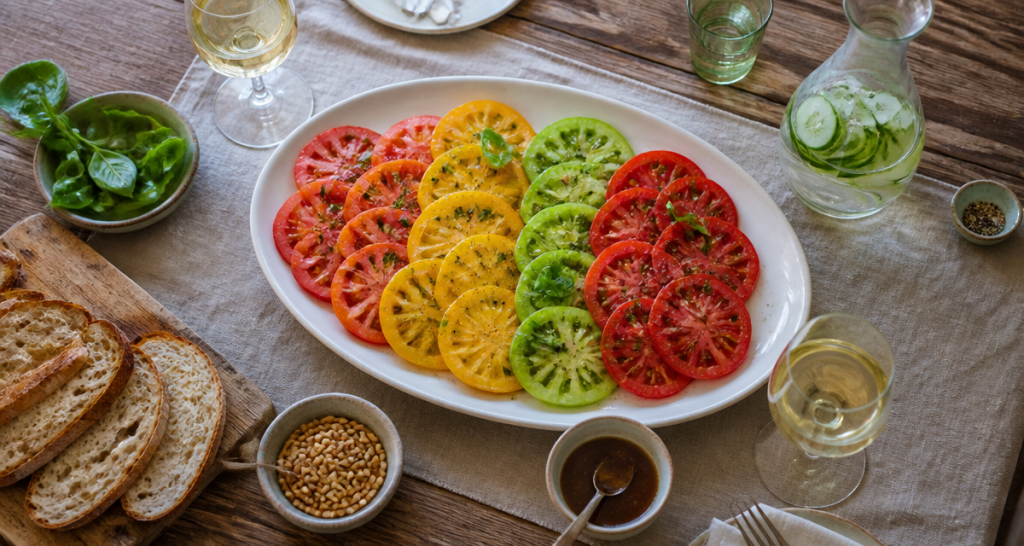 quelle entrée avant un aïoli carpaccio de tomates anciennes provençal