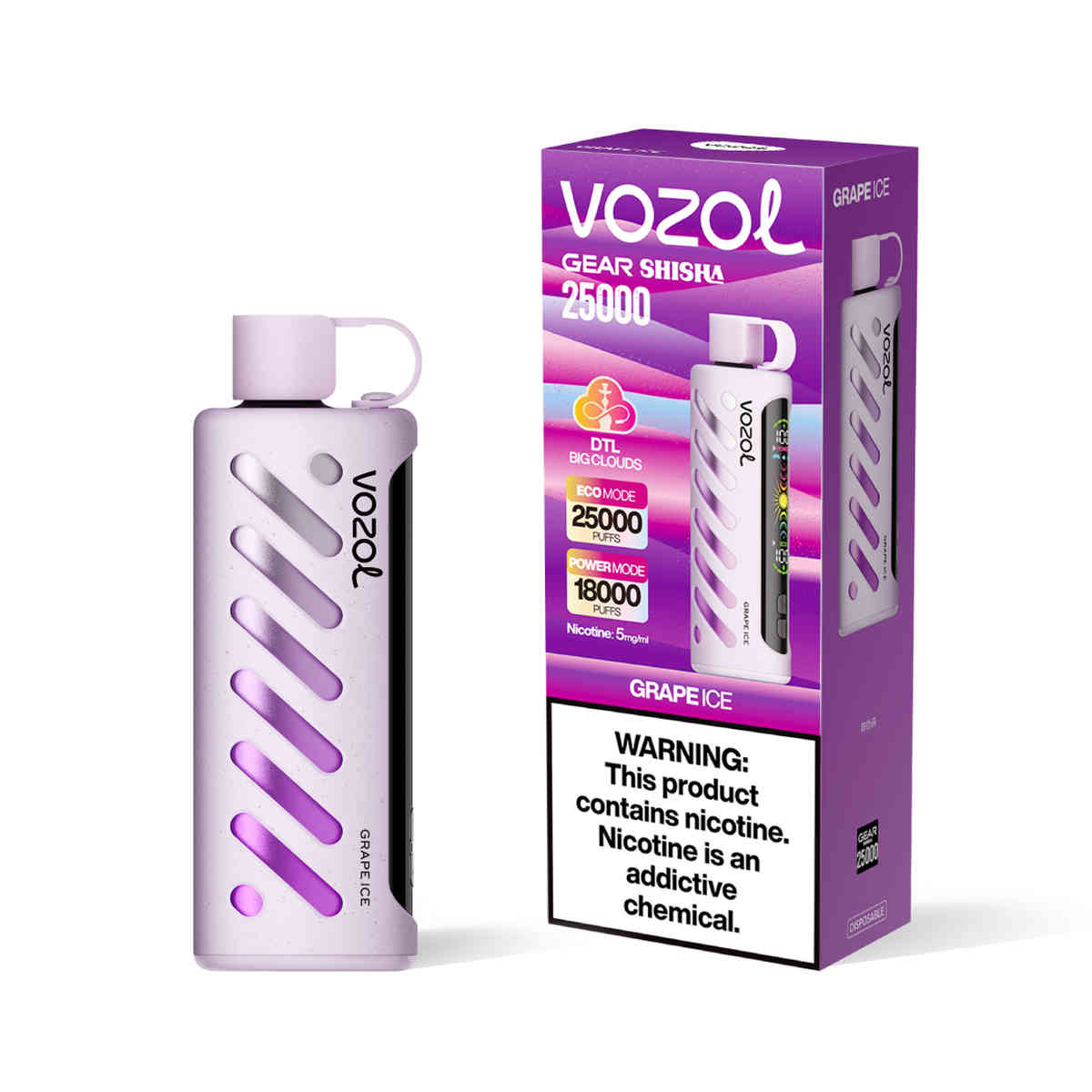 Vozol Gear Shisha 25000 Grape Ice – Bild 2
