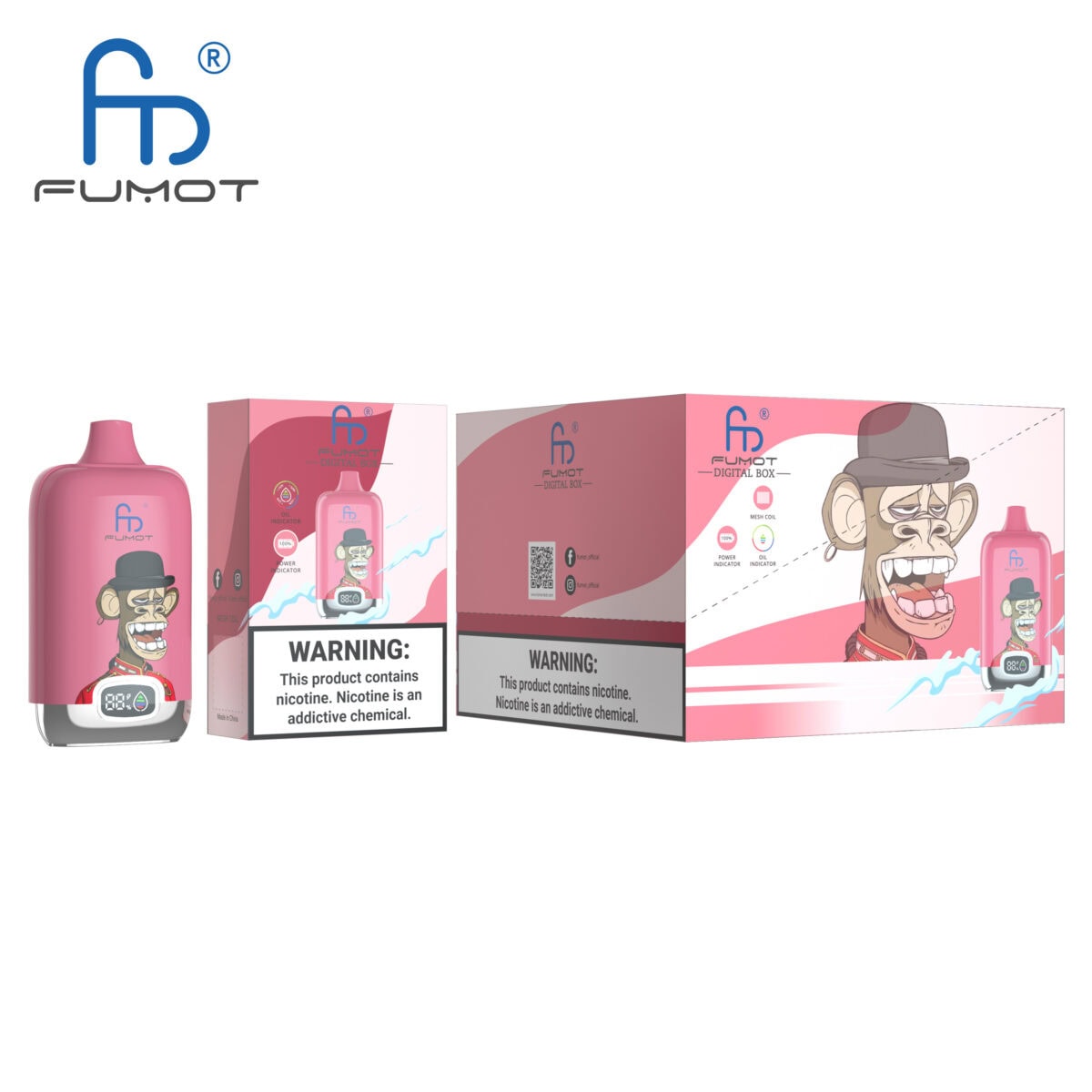 Fumot Digital Box 12000 Strawberry Pomp | 12.000 Zge