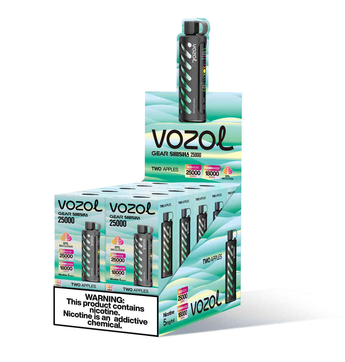 Vozol Gear Shisha 25000 Two Apples – Bild 3