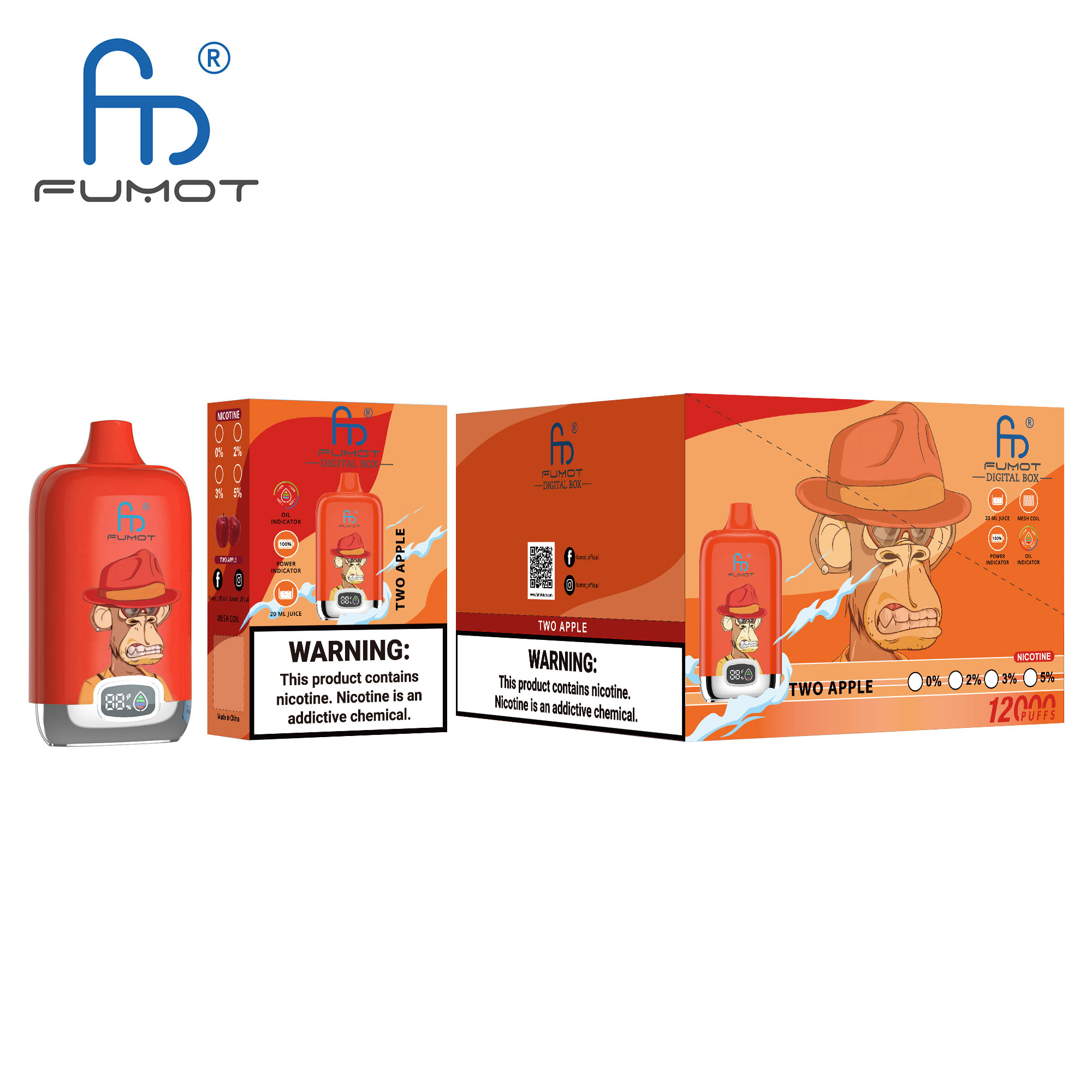 Fumot Digital Box 12000 Two Apple - Afbeelding 3