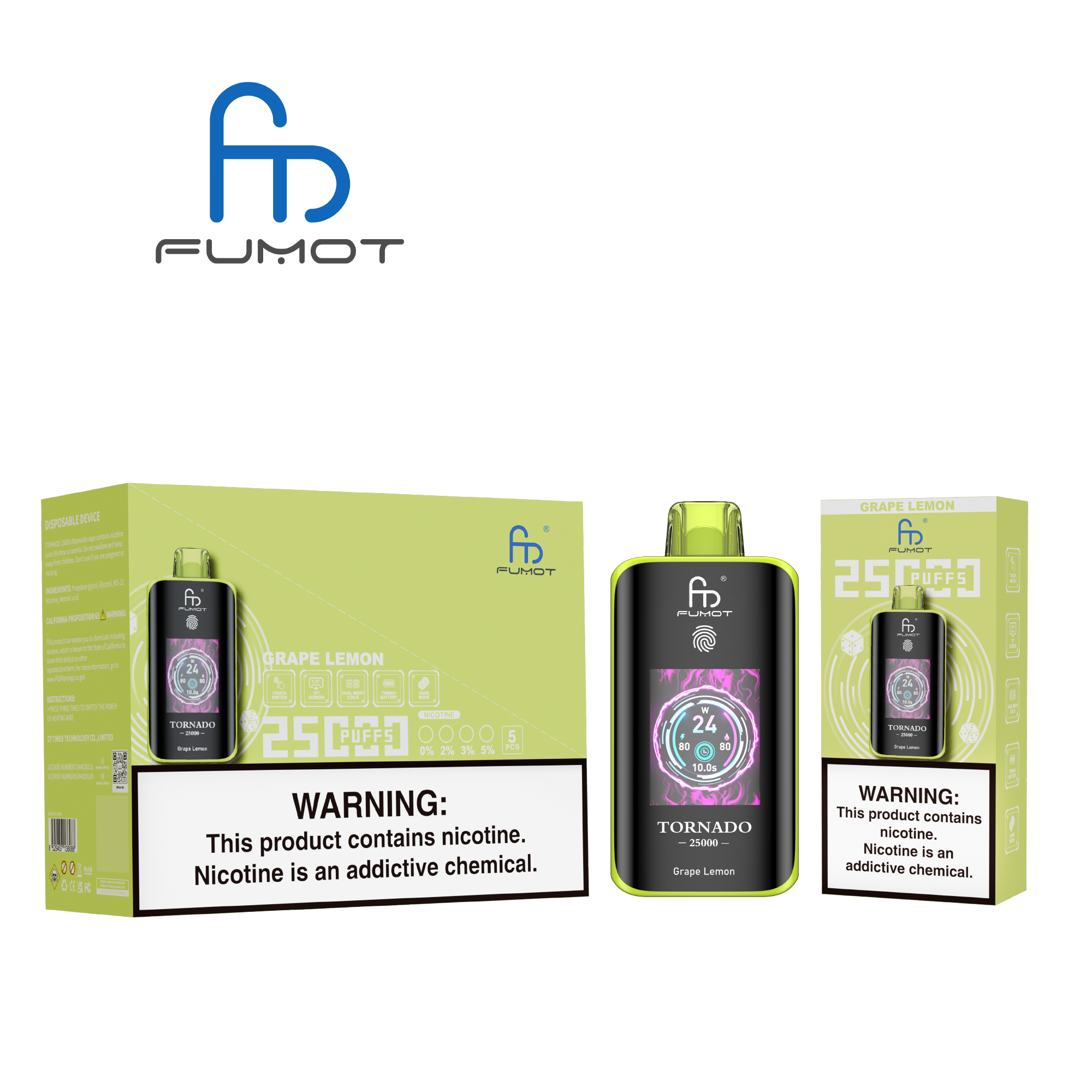 Fumot Tornado 25000 Grape Lemon – Bild 4