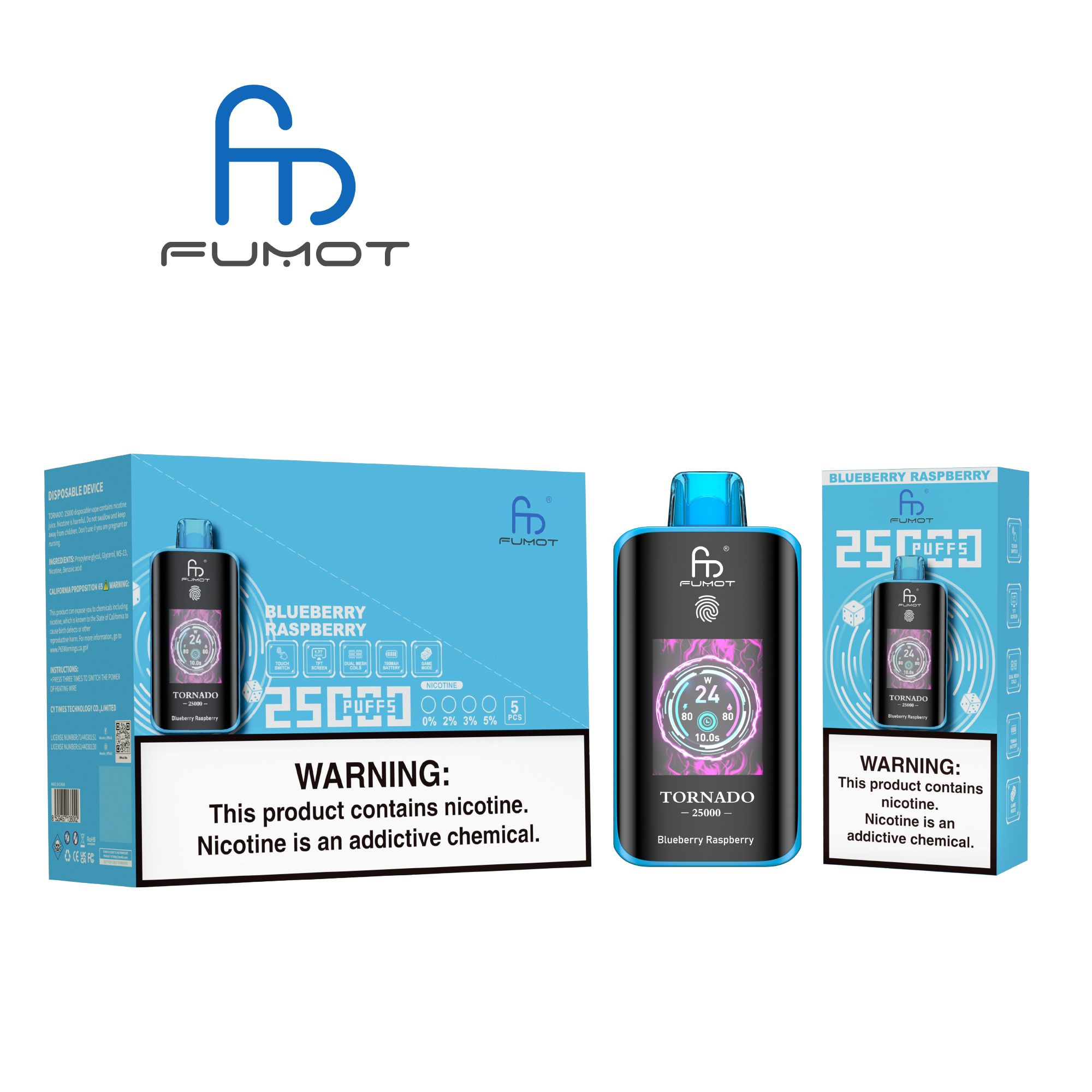 Fumot Tornado 25000 Blueberry Raspberry – Bild 4