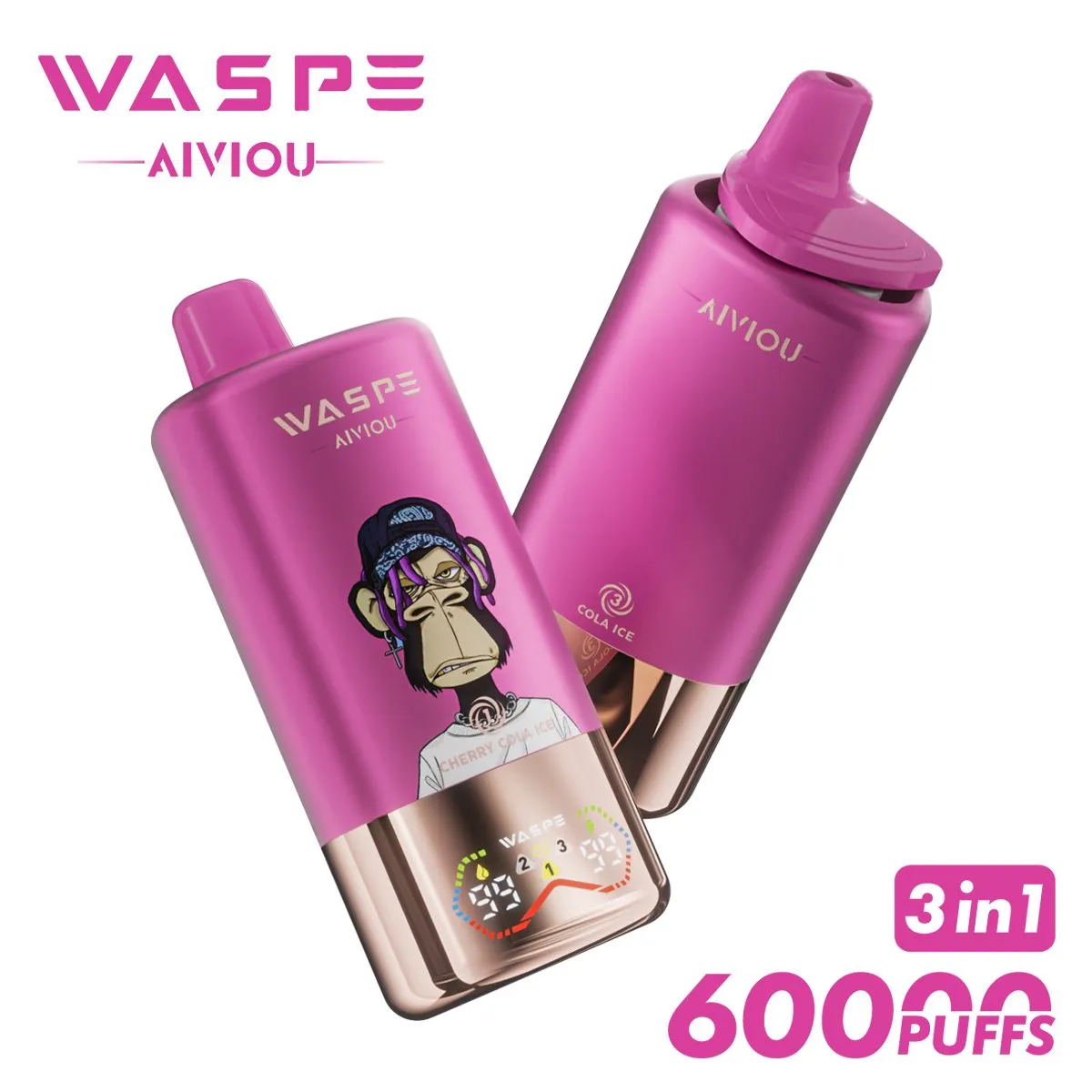 WASPE AIVIOU 60000 Cherry Cola Ice/Strawberry Cola/Cola Ice