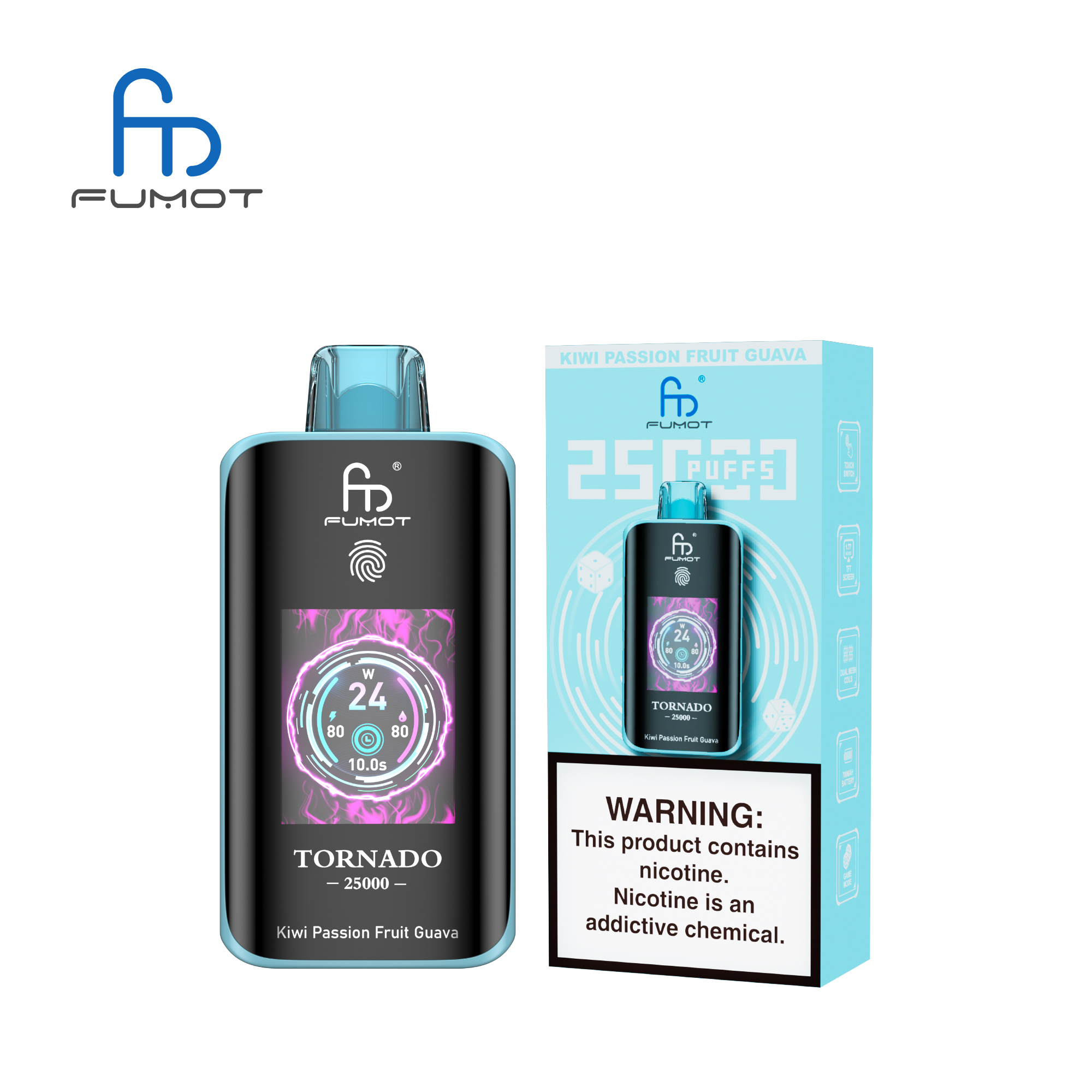 Fumot Tornado 25000 Kiwi Passion Fruit Guava - Kép 3
