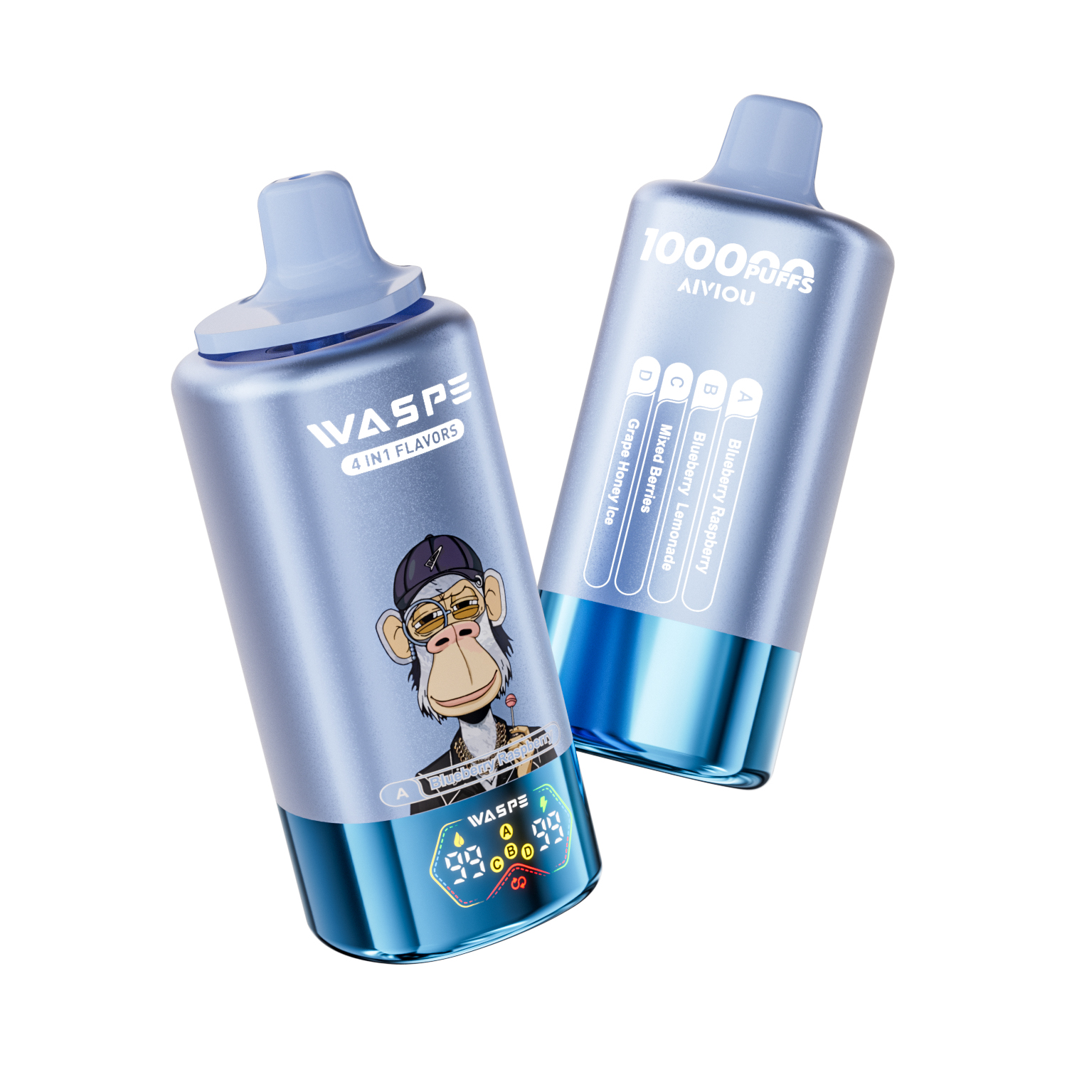 WASPE 4-in-1 100000 Blueberry Raspberry/Blueberry Lemonade/Mixed Berries/Grape Honey Ice