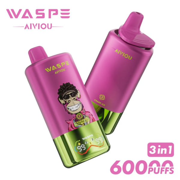 WASPE AIVIOU 60000 Strawberry Watermelon/Strawberry Raspberry Candy/Grape Ice