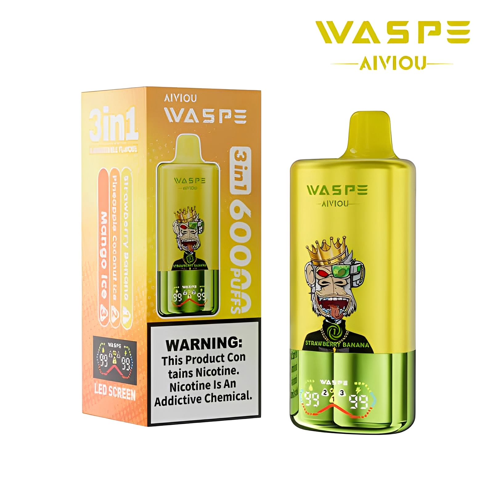 WASPE AIVIOU 60000 Strawberry Banana/Pineapple Coconut Ice/Mango Ice – Bild 2
