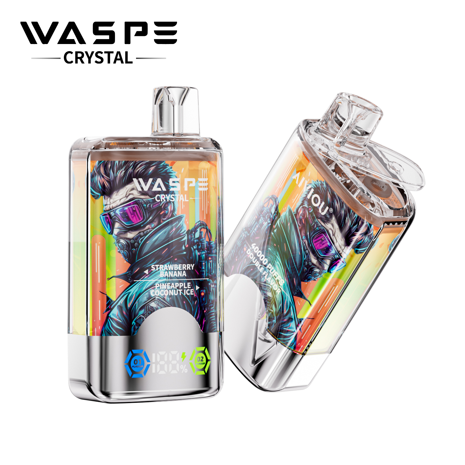 WASPE Crystal 40000 Strawberry Banana/Pineapple Coconut Ice