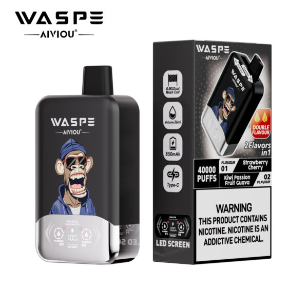 WASPE AIVIOU 40000 Strawberry Cherry/Kiwi Passion Fruit