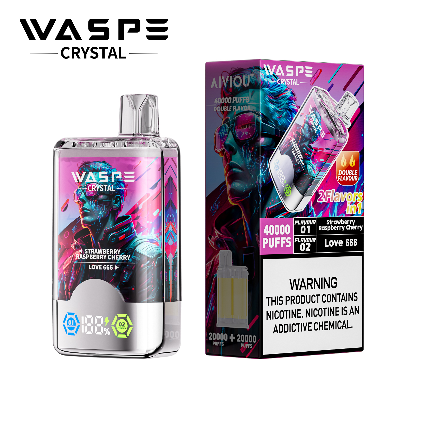 WASPE Crystal 40000 Strawberry Raspberry Cherry/Love 666