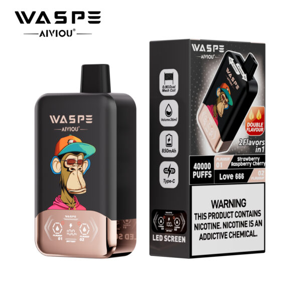 WASPE AIVIOU 40000 Strawberry Raspberry Cherry/Love 666