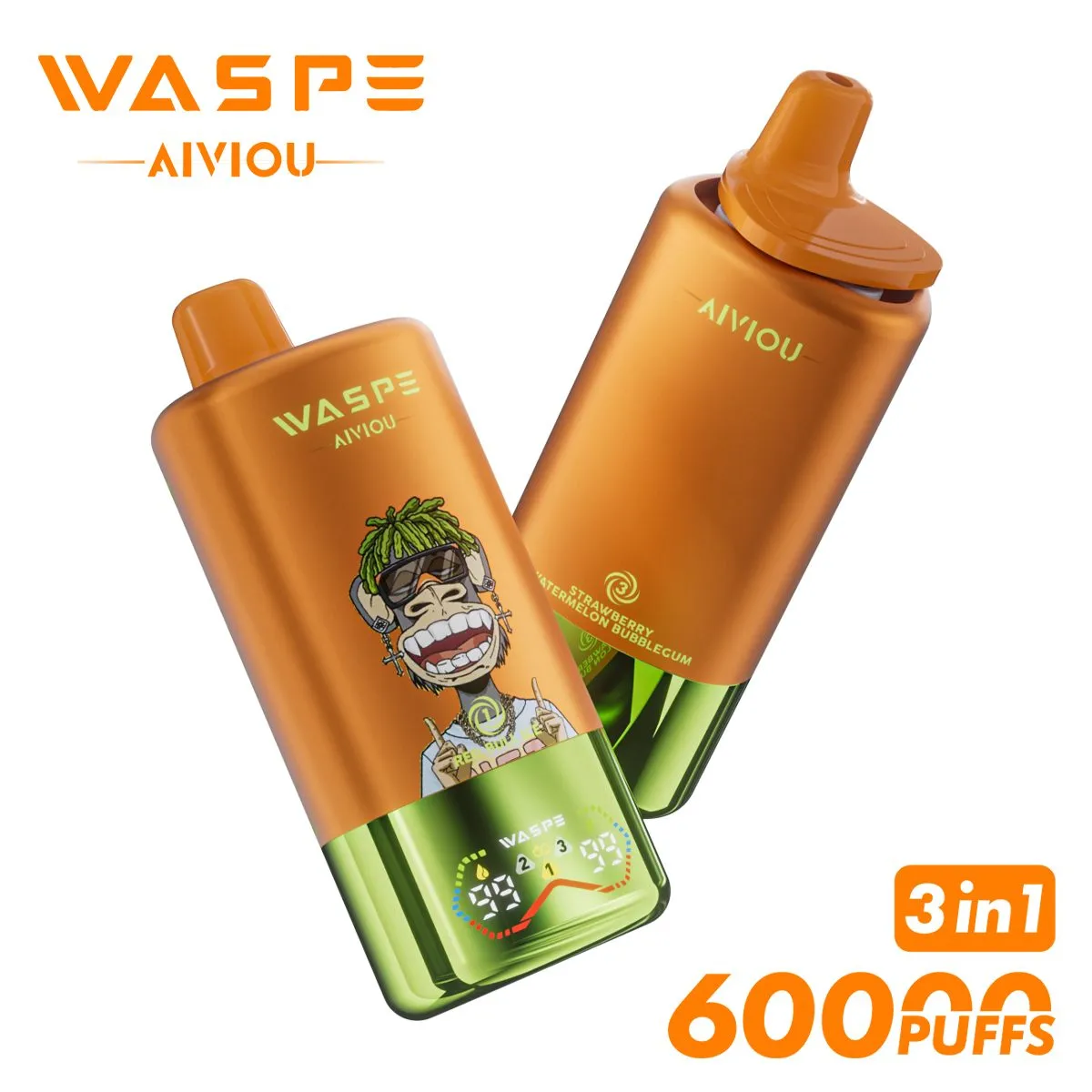 WASPE AIVIOU 60000 Red Bull Ice/Strawberry Mango/Strawberry Watermelon Bubblegum