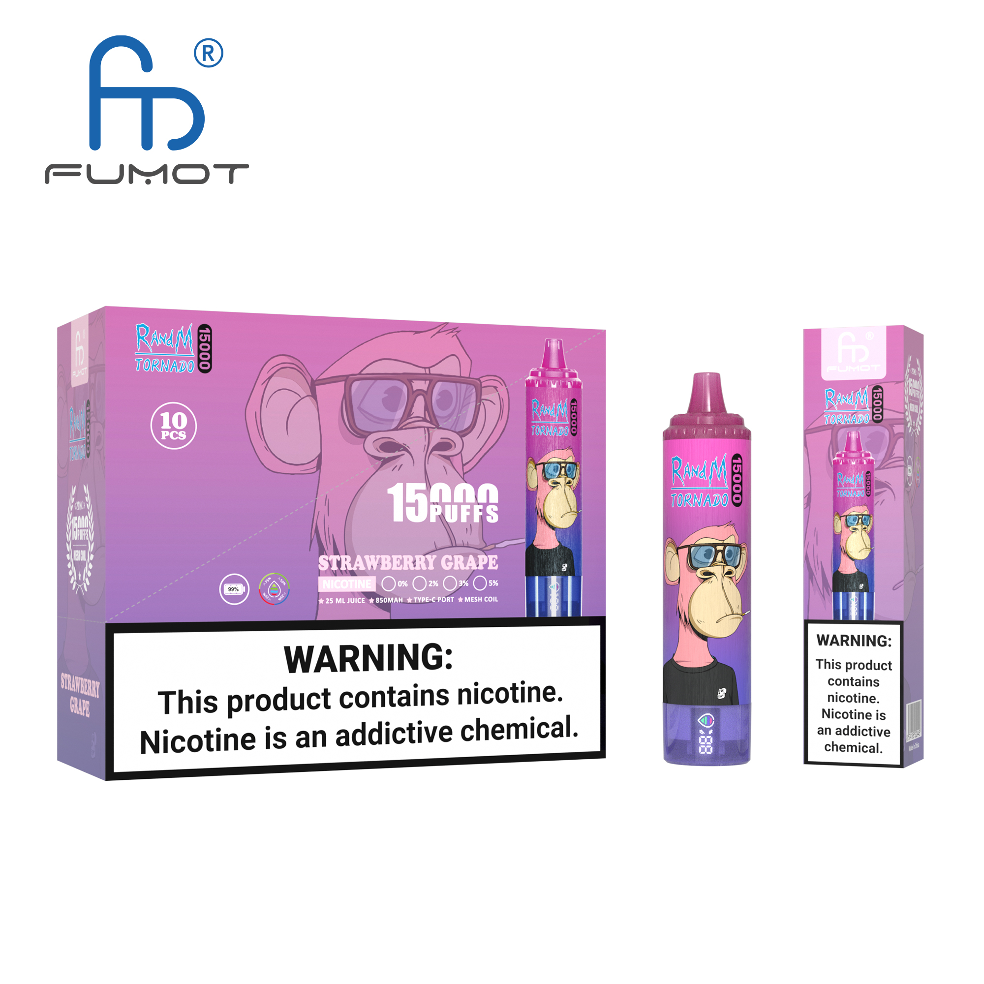 Fumot Tornado 15000 Strawberry Grape - Kép 4