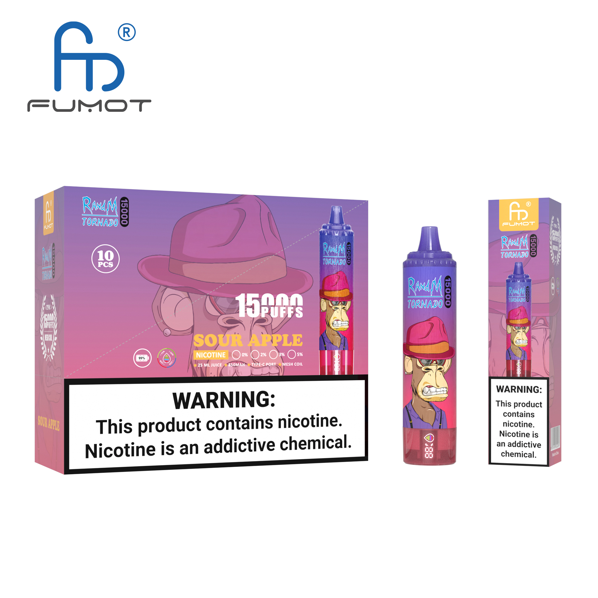 Fumot Tornado 15000 Sour Apple - Kép 4