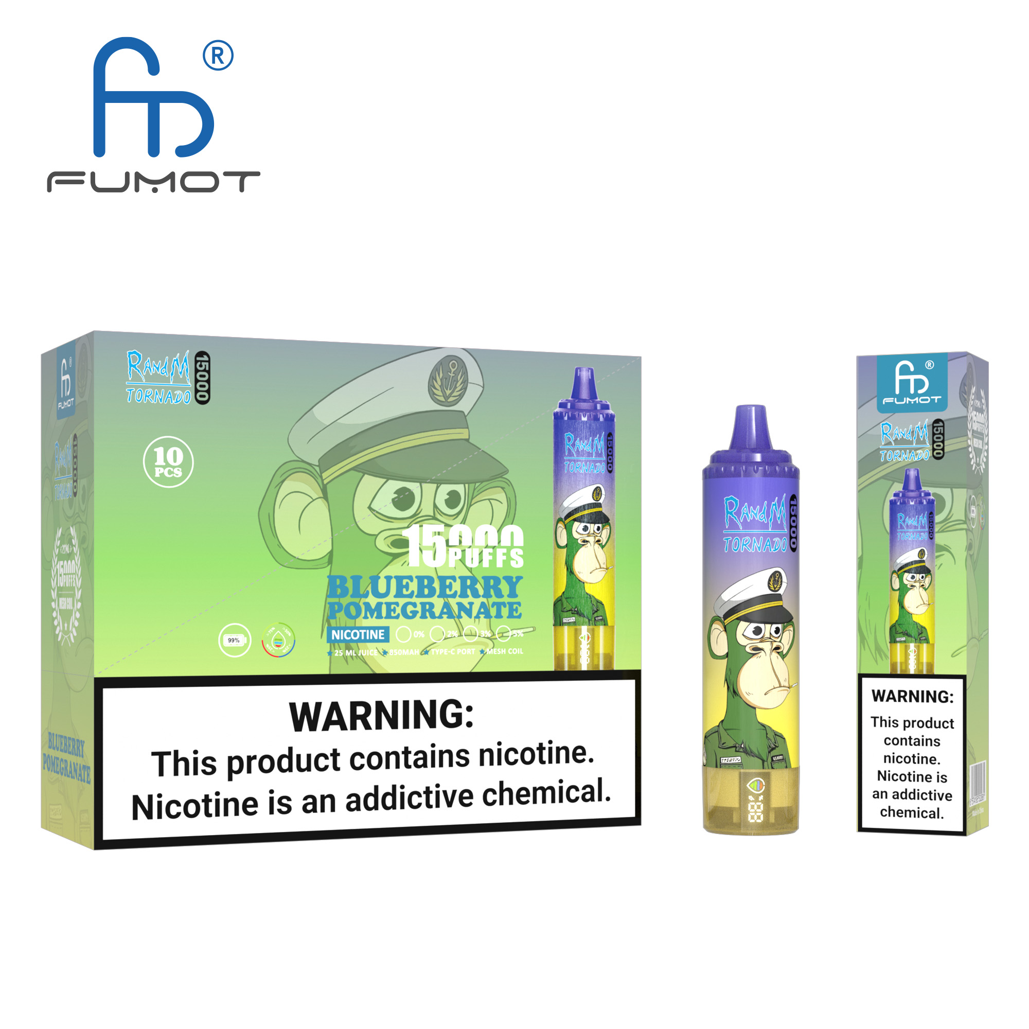 Fumot Tornado 15000 Blueberry Pomegranate – Bild 4