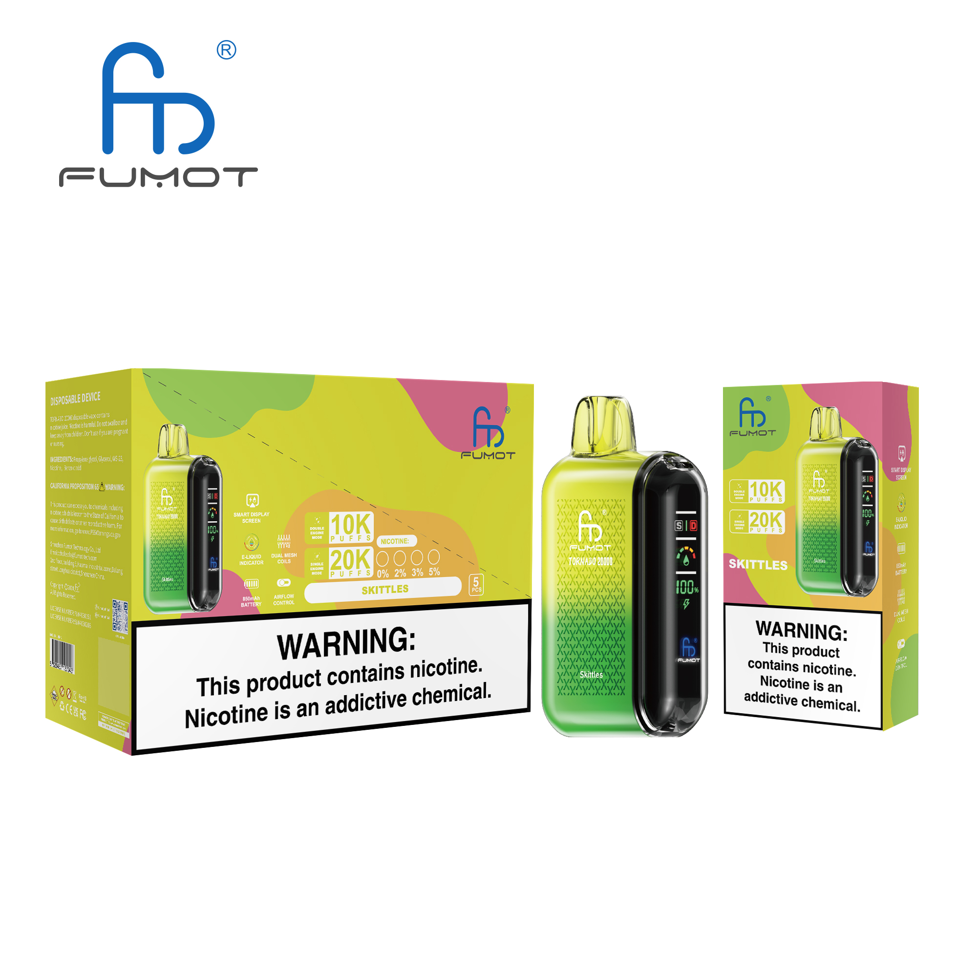 Fumot Tornado 20000 Skittles - Kép 4