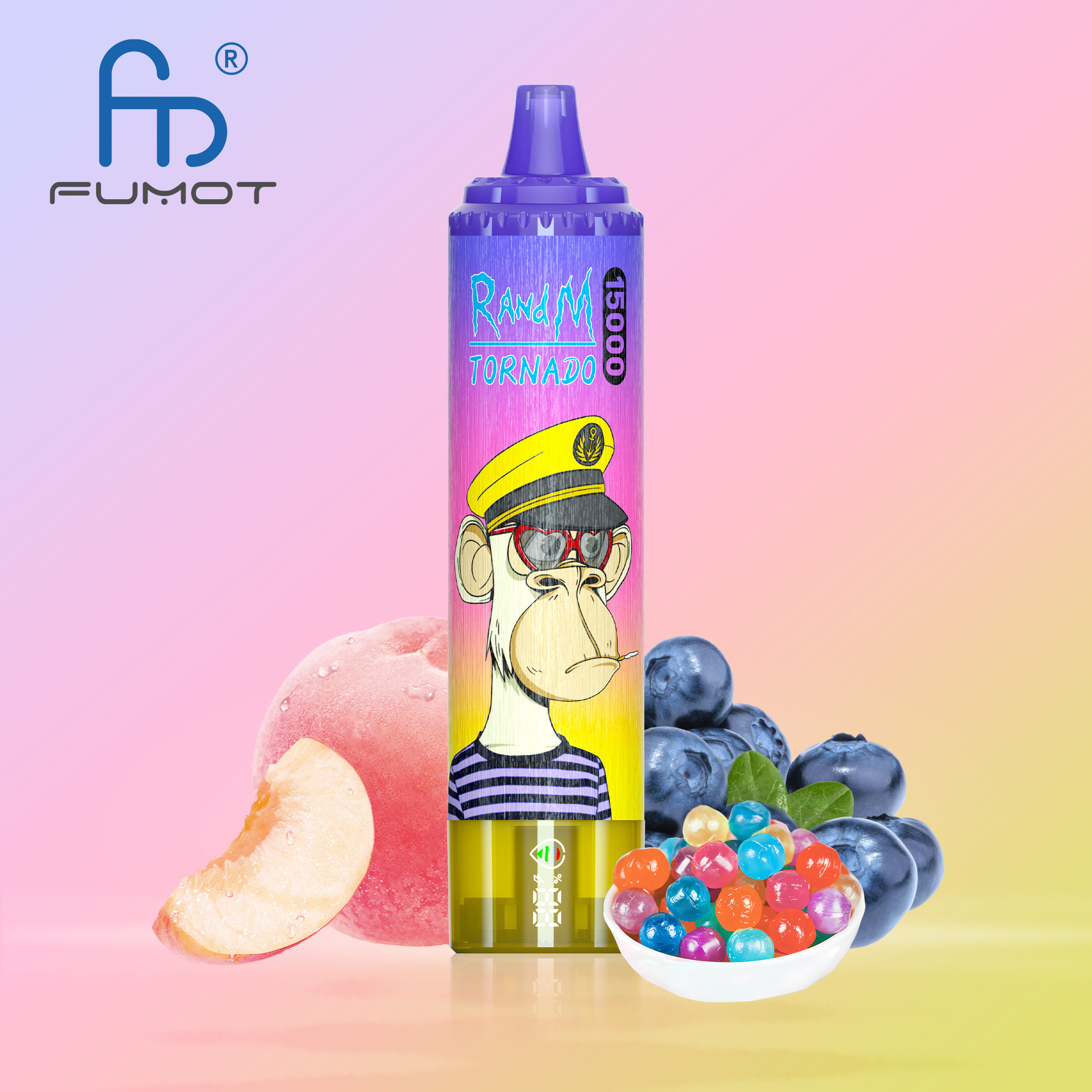 Fumot Tornado 15000 Peach Blueberry Candy