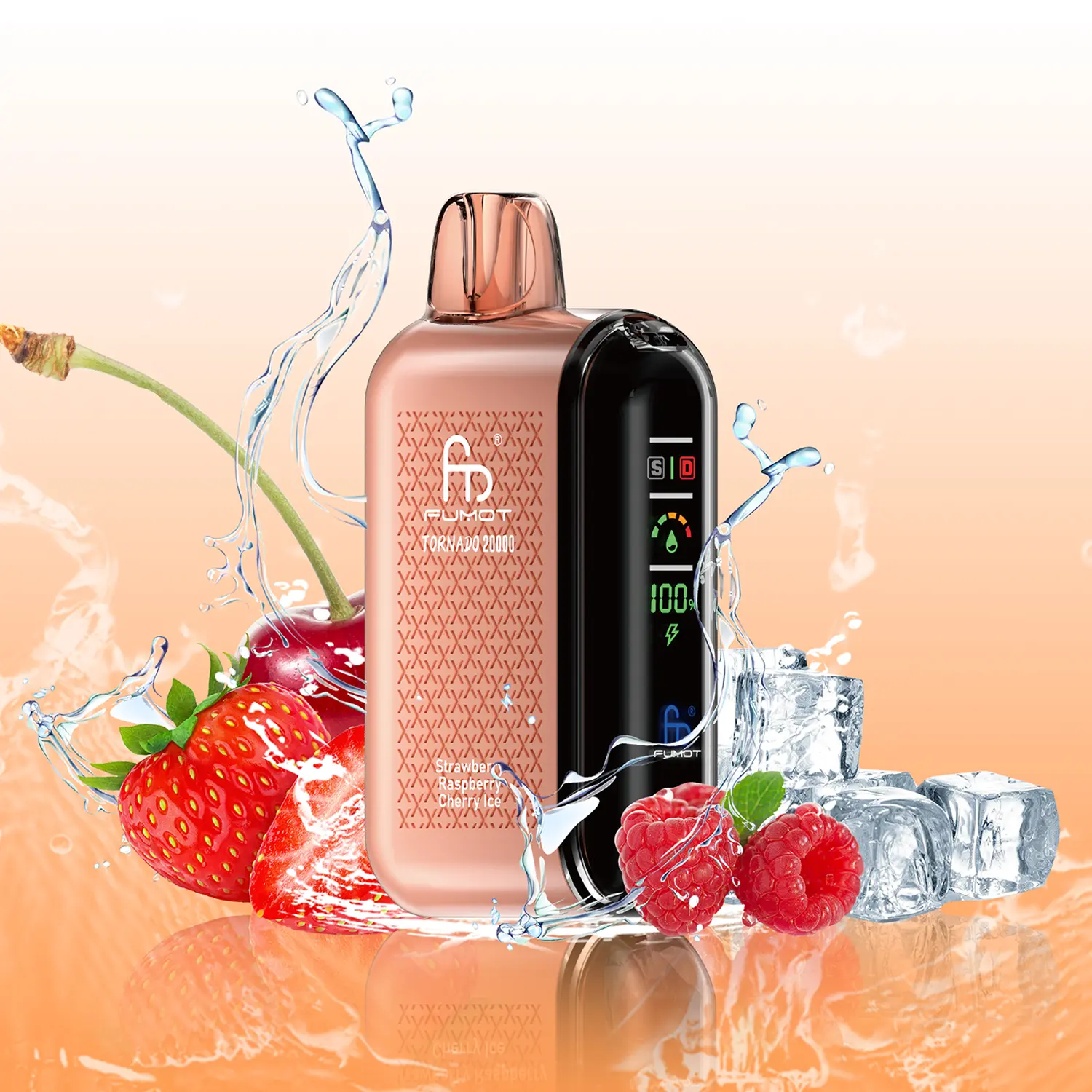 Fumot Tornado 20000 Strawberry Raspberry Cherry Ice