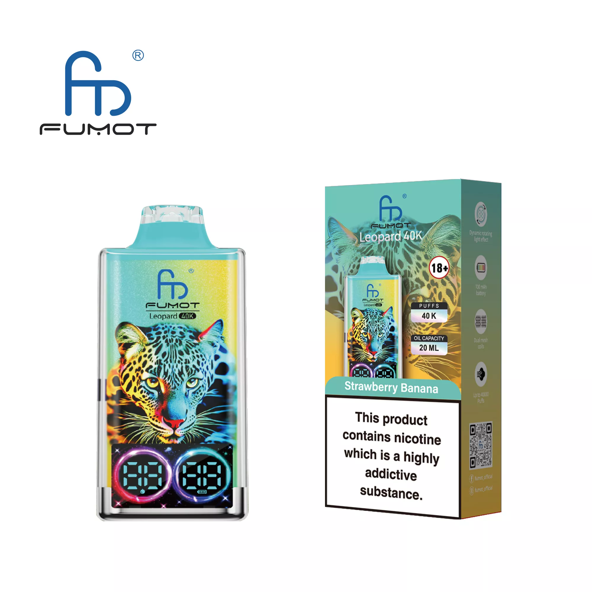 Fumot Leopard 40000 Strawberry Banana – Bild 3