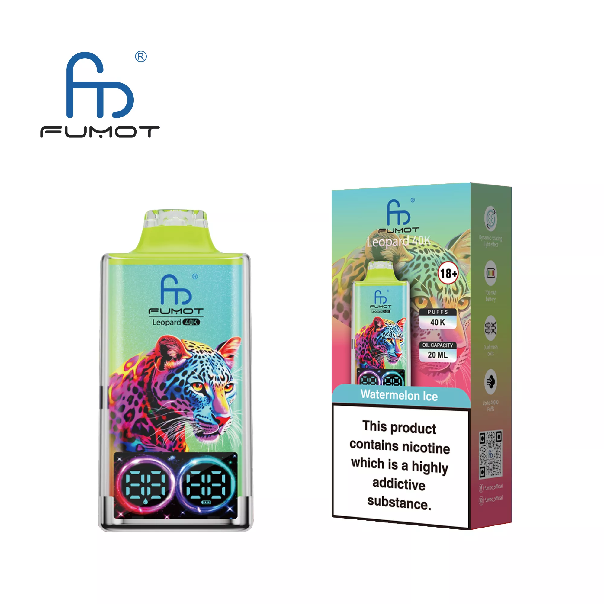 Fumot Leopard 40000 Watermelon Ice - Kép 3