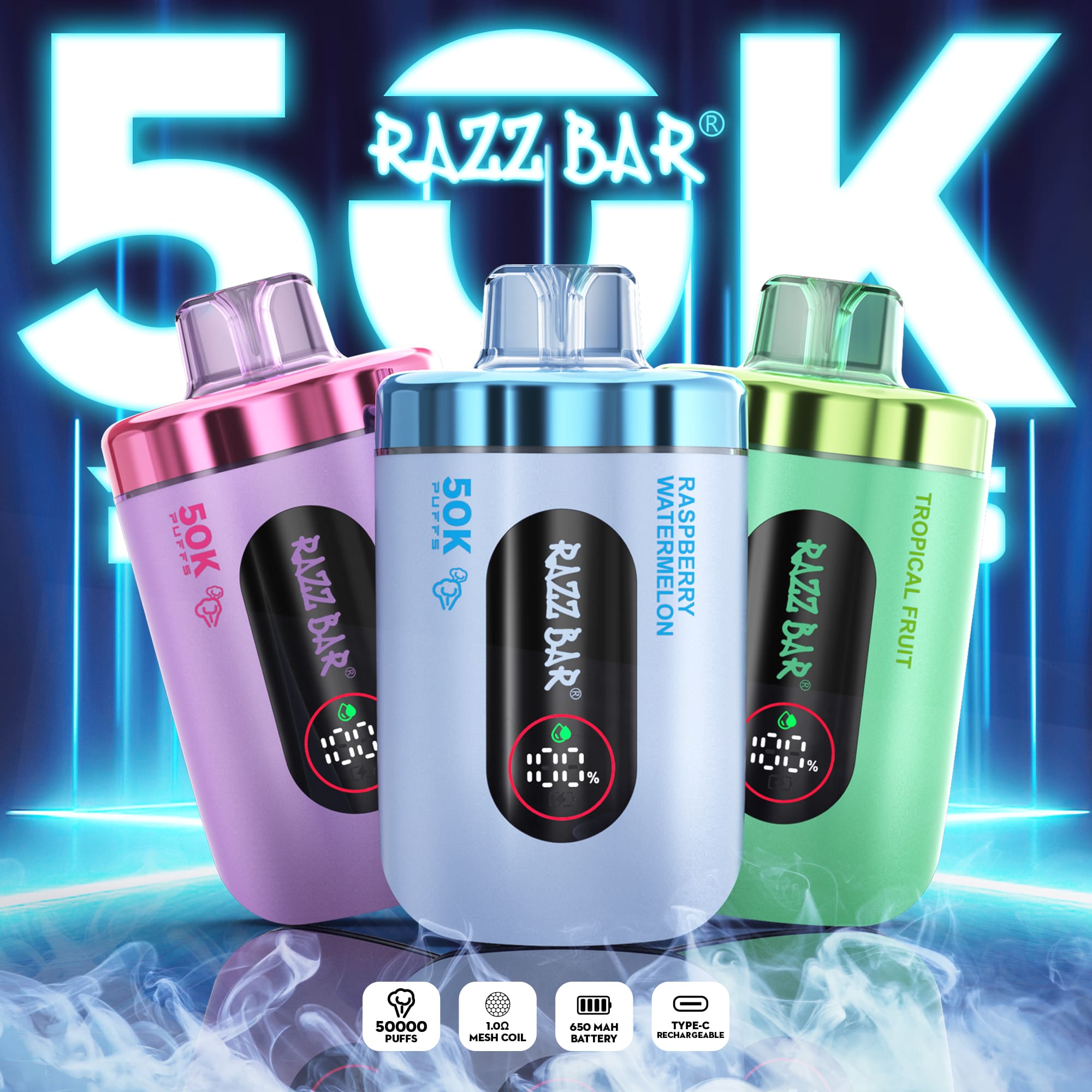 Razz Bar 50000 Strawberry Ice