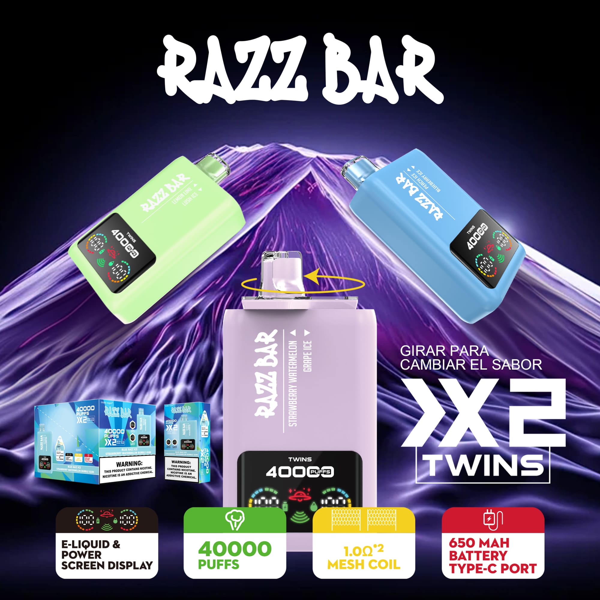 Razz Bar 40000 Strawberry Ice/Mixed Berries