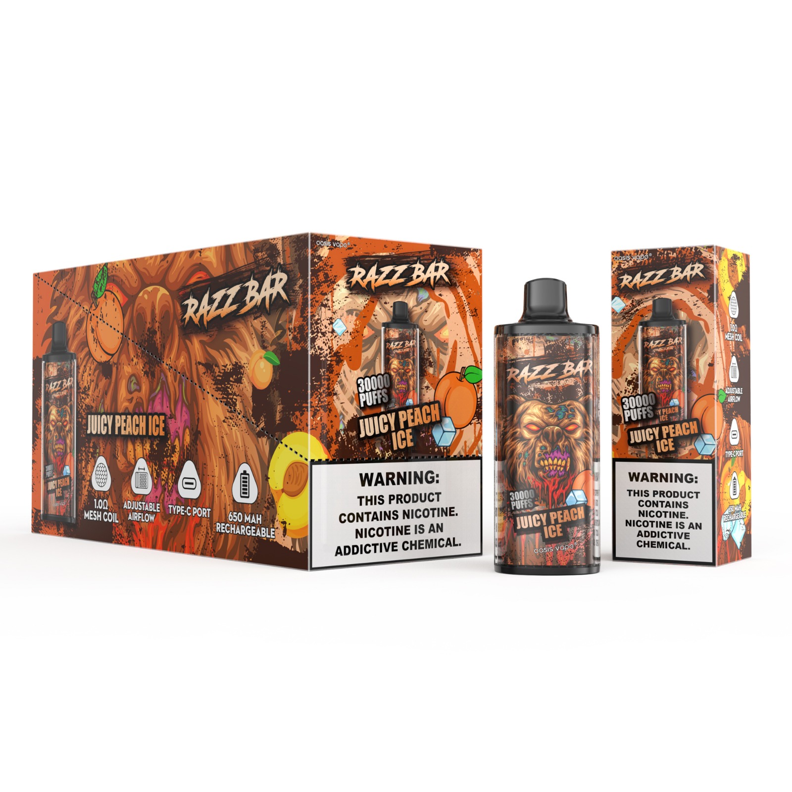 Razz Bar 30000 Juicy Peach Ice