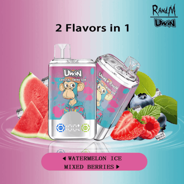 Uwin Crystal Twins 40000 Watermelon Ice/Mixed Berries