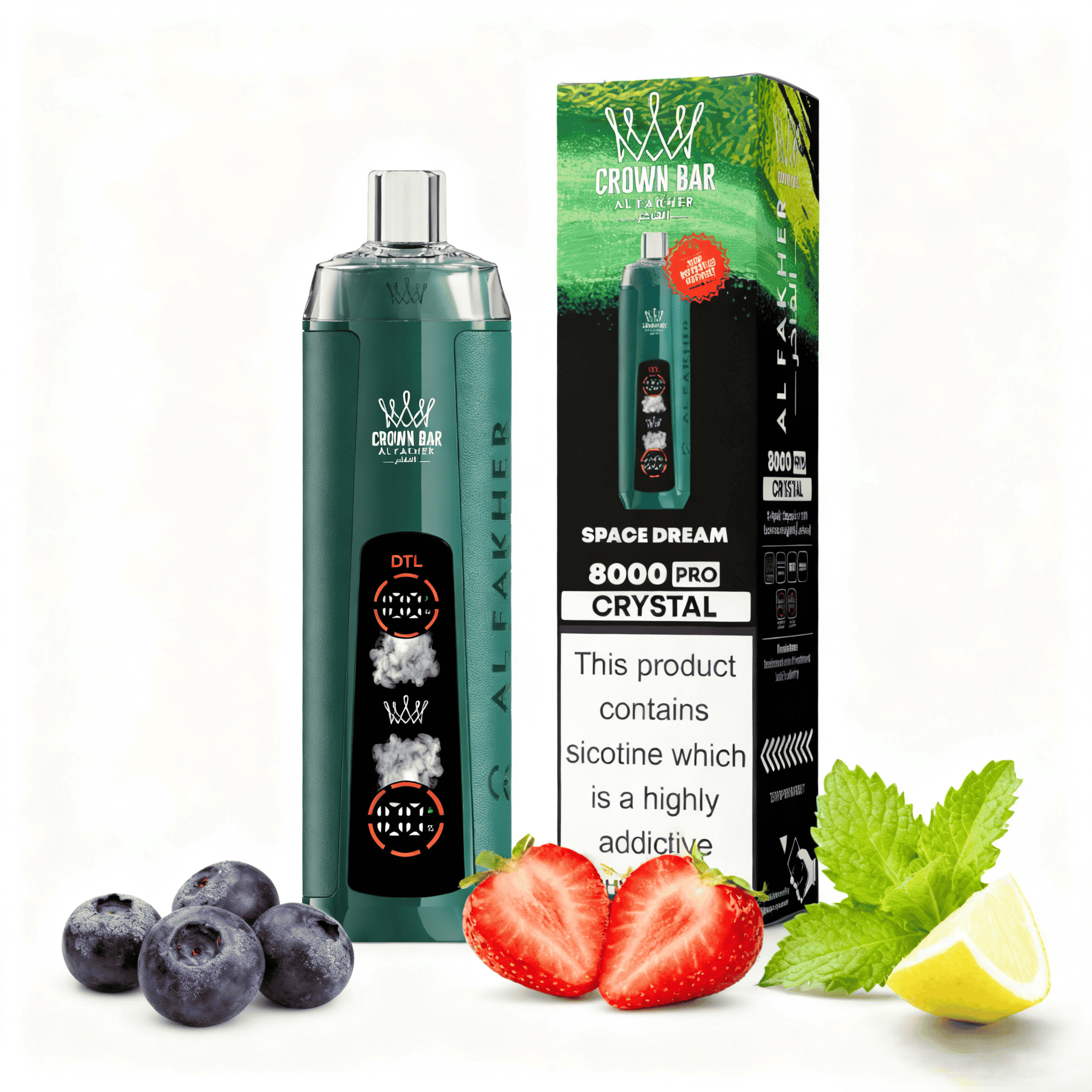 AL Fakher 8000 Crystal Blueberry Cherry – Bild 2