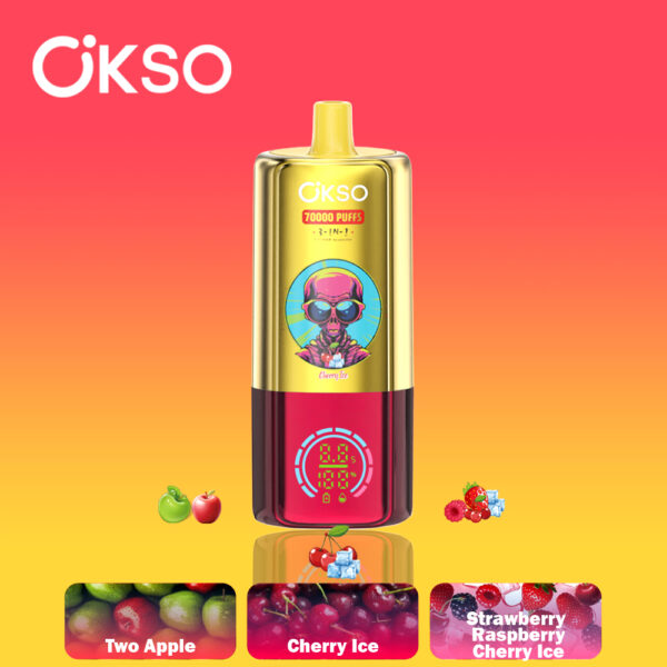 OKSO 3IN1 70000 Cherry Ice/Two Apple/Strawberry Raspberry Cherry Ice