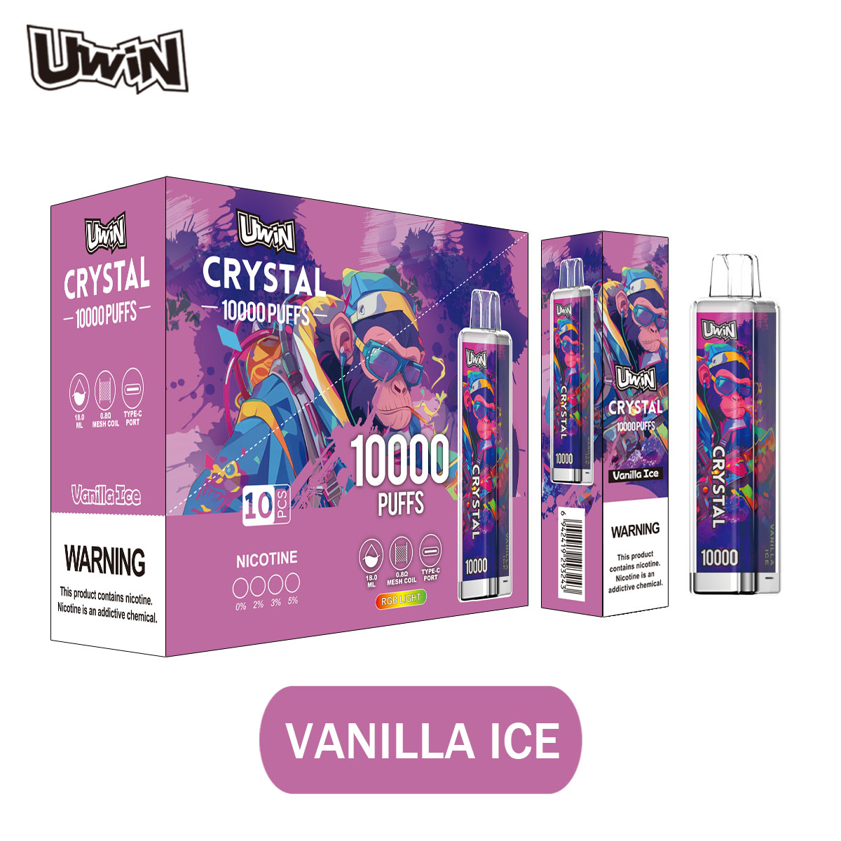 Uwin Crystal 10000 Vanilla Ice
