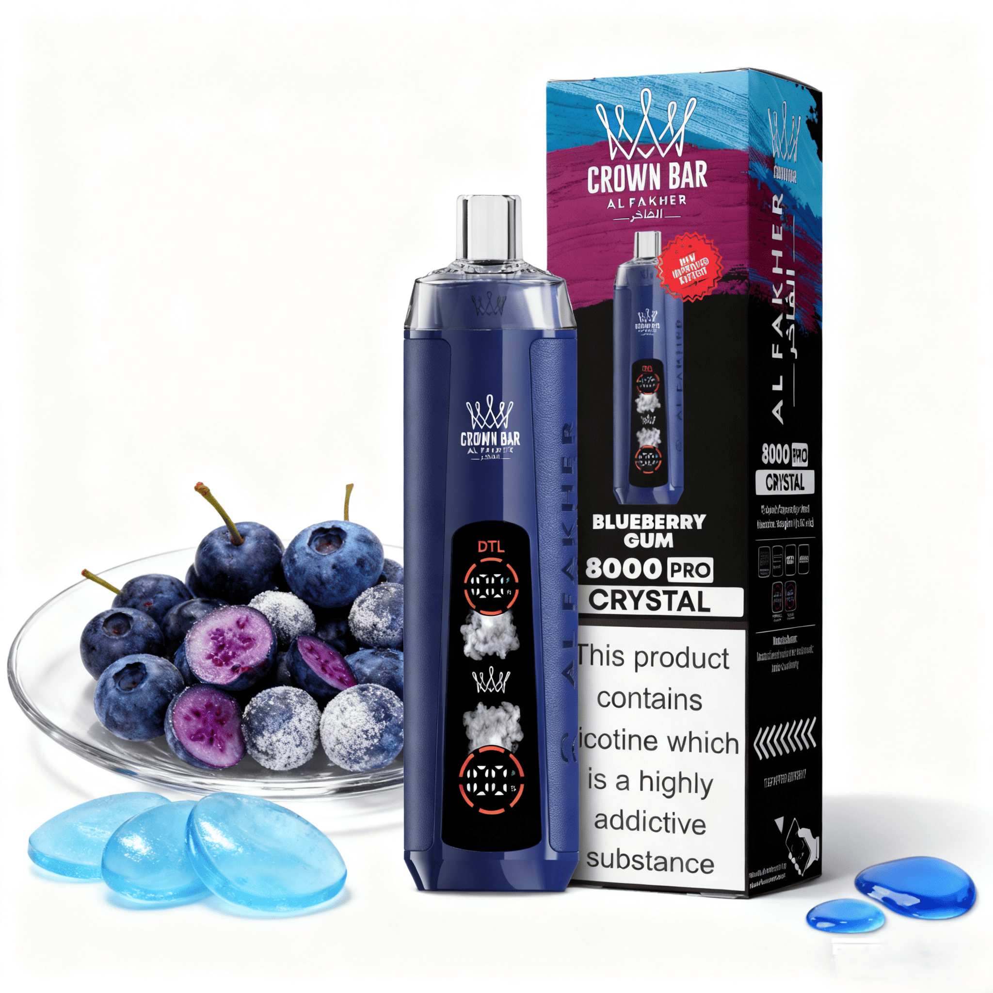 AL Fakher 8000 Crystal Blueberry Gum