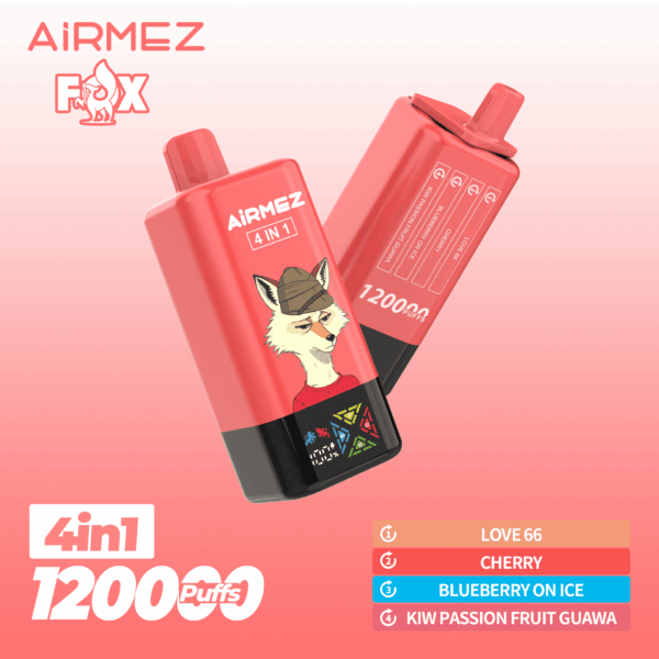 Airmez FOX 4 IN 1 120K Love66/Cherry/Blueberry On Ice/Kiwi Passion Fruit Guava