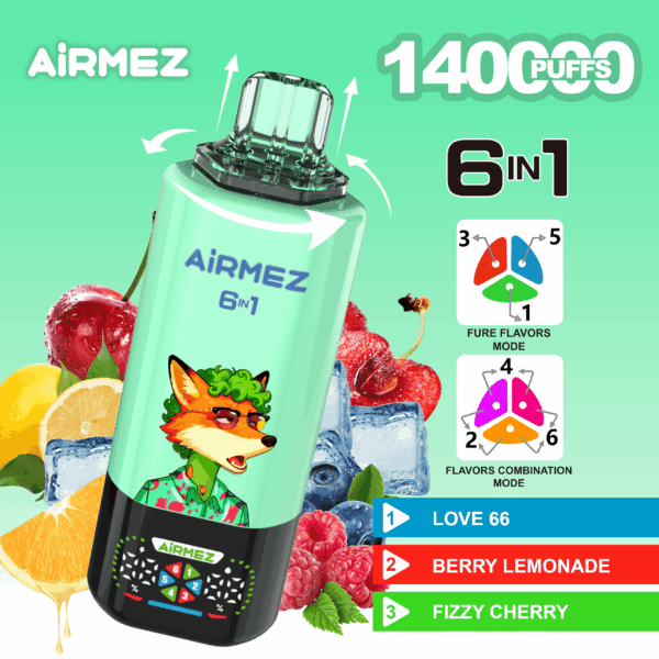 Airmez FOX 6 IN 1 140K Love 66/Berry Lemonade/Fizzy Cherry