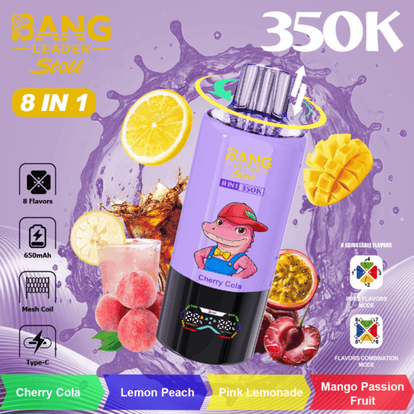 Bang Leader 350K Cherry Cola/Lemon Peach/Pink Lemonade/Mango Passion Fruit