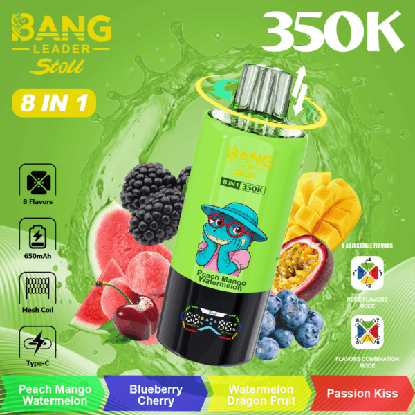 Bang Leader 350K Peach Mango Watermelon/Blueberry Cherry/Watermelon Dragon Fruit/Passion Kiss