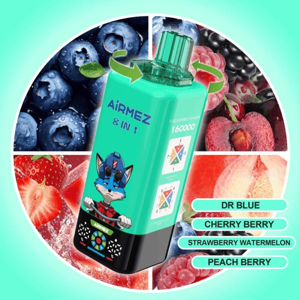 Airmez FOX 8 IN 1 160K Dr Blue/Cherry Berry/Strawberry Watermelon/Peach Berry