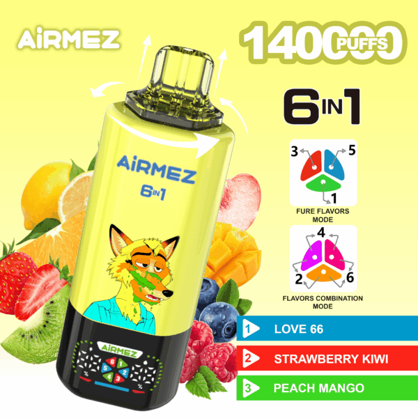 Airmez FOX 6 IN 1 140K Love 66/Strawberry Kiwi/Peach Mango