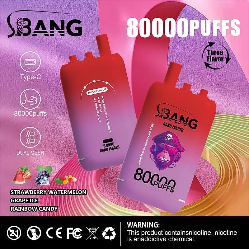 Bang Leader 80000 Strawberry And Watermelon/Grape Ice/Rainbow Candy