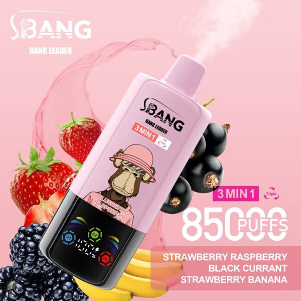 Bang Leader 85000 Strawberry Raspberry/Black Currant/Strawberry Banana