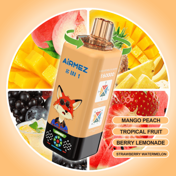 Airmez FOX 8 IN 1 160K Mango Peach/Tropical Fruit/Berry Lemonade/Strawberry Watermelon